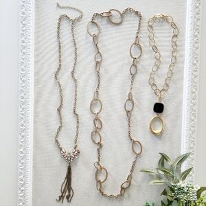 Goldtone Necklaces Bundle - set of 3 jewelry